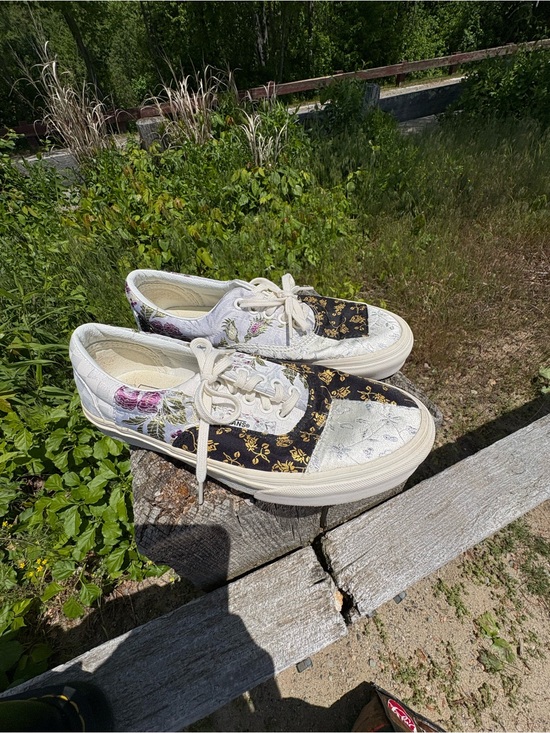 Vans Shoes - Vans Floral Patchwork Low-Top Sneakers - White womens 8 men’s 6.5